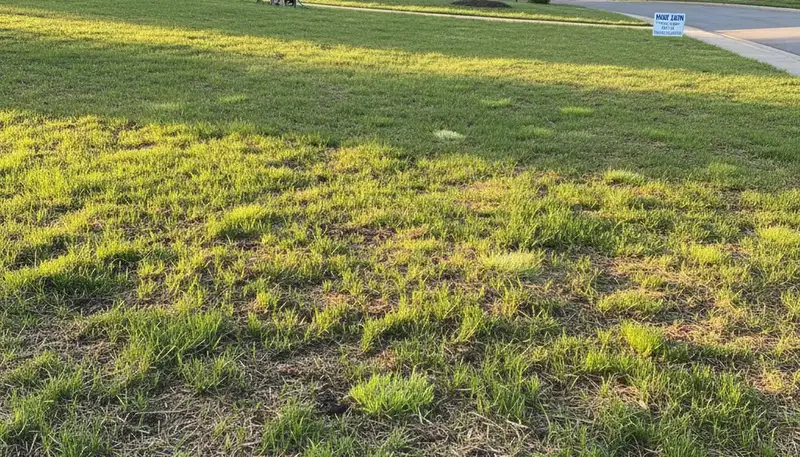 New grass sprouting after hydroseeding by Chop Chop Landscaping in Greenville, NC