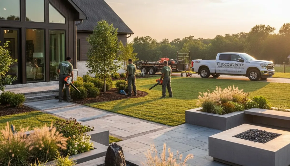 Landscaping team serving Greenville, NC with professional lawn care and outdoor maintenance