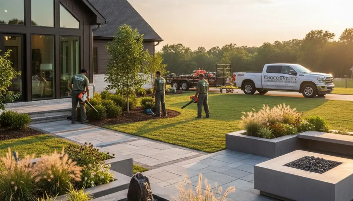 Landscaping team serving Greenville, NC with professional lawn care and outdoor maintenance