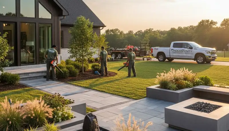 Landscaping team serving Greenville, NC with professional lawn care and outdoor maintenance