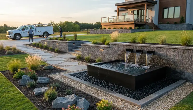 Landscaping team serving Greenville, NC with professional lawn care and outdoor maintenance services