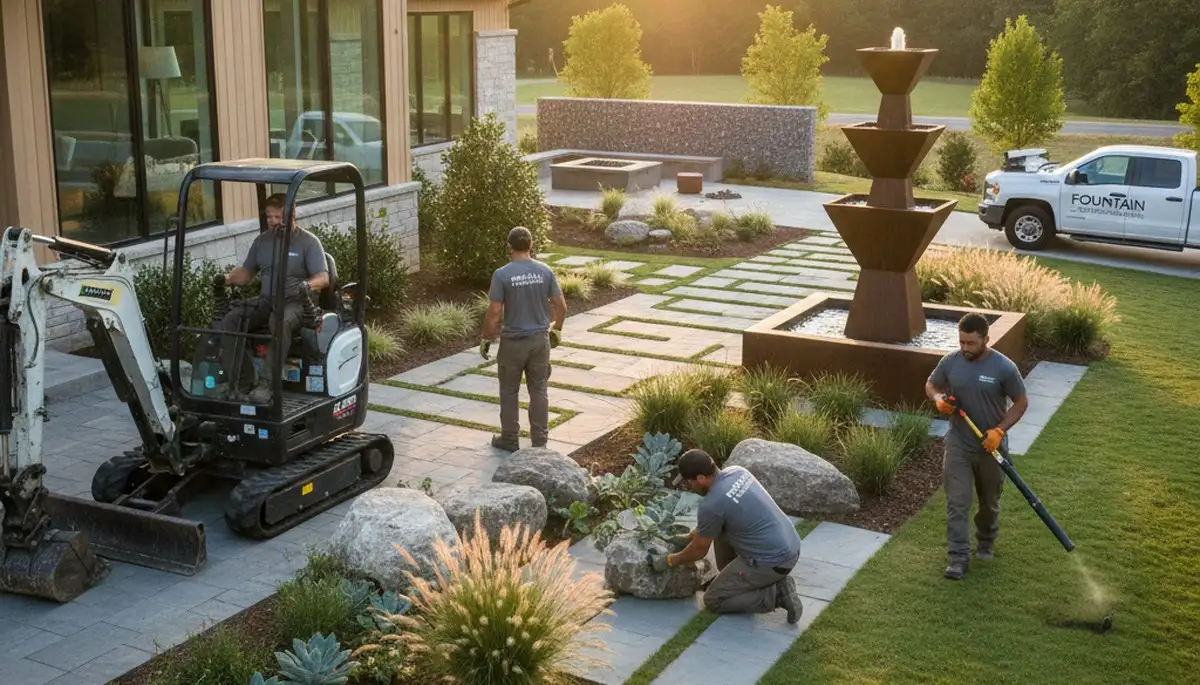 Landscaping team serving Greenville, NC with professional lawn and yard care services
