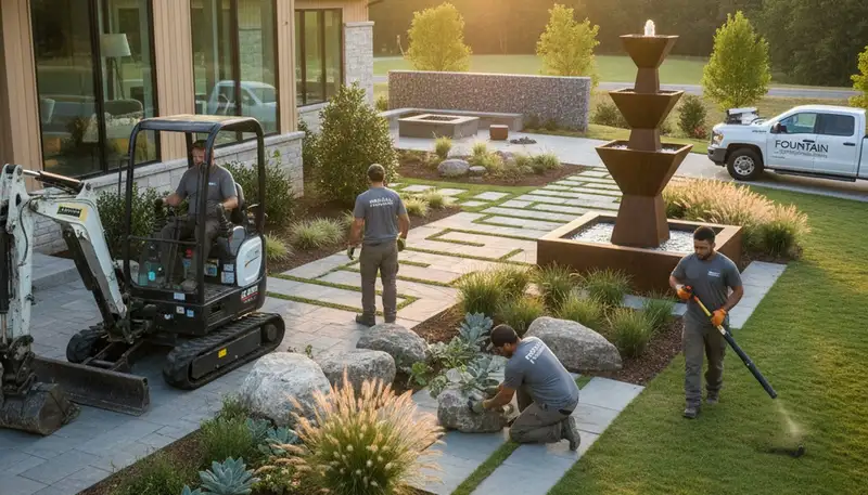 Landscaping team serving Greenville, NC with professional lawn and yard care services