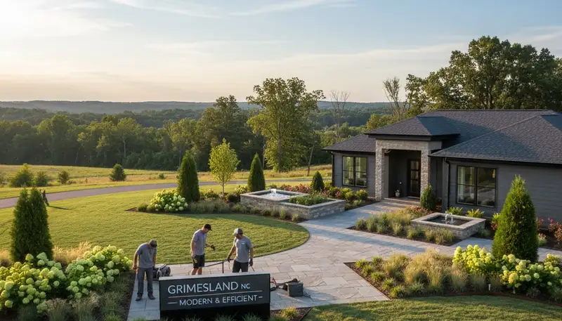 Landscaping crew serving Greenville, NC with professional yard maintenance services