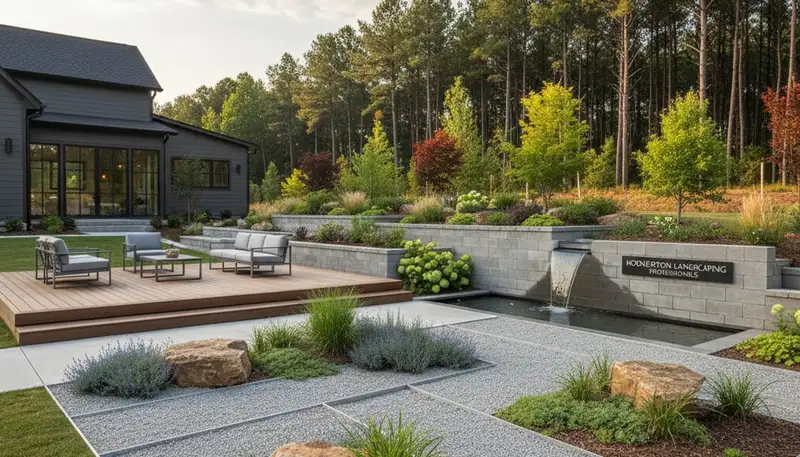 Landscaping crew providing professional lawn care in Greenville, NC
