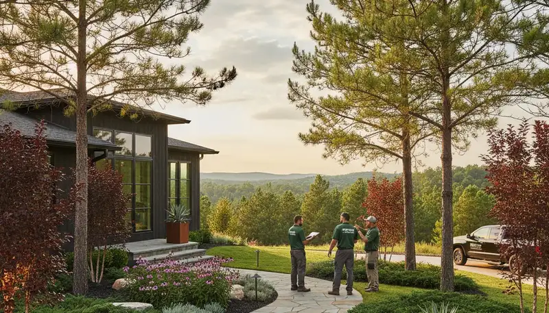 Landscaping team serving Greenville, NC with professional lawn care and outdoor property maintenance