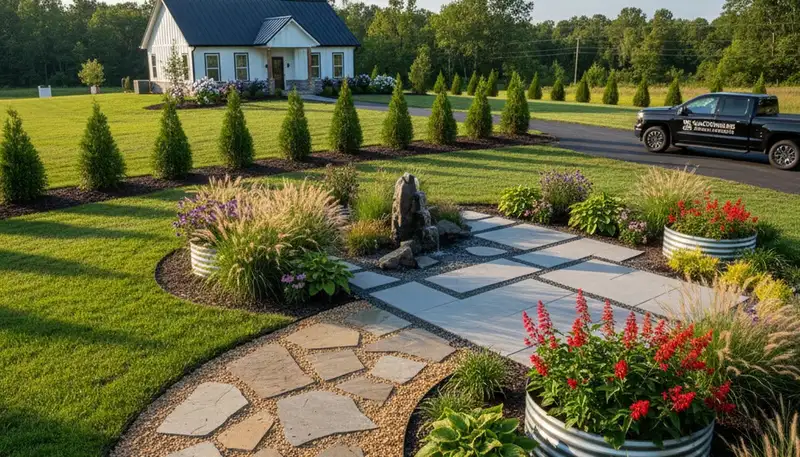 Landscaping team serving Greenville, NC for lawn care, garden design, and outdoor property maintenance