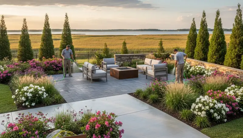 Landscaping team serving Greenville, NC with professional lawn and garden care services