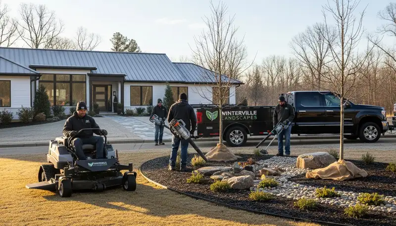 Landscaping team serving Greenville, NC with professional yard maintenance services